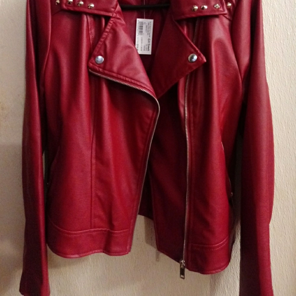 Red leather jacket